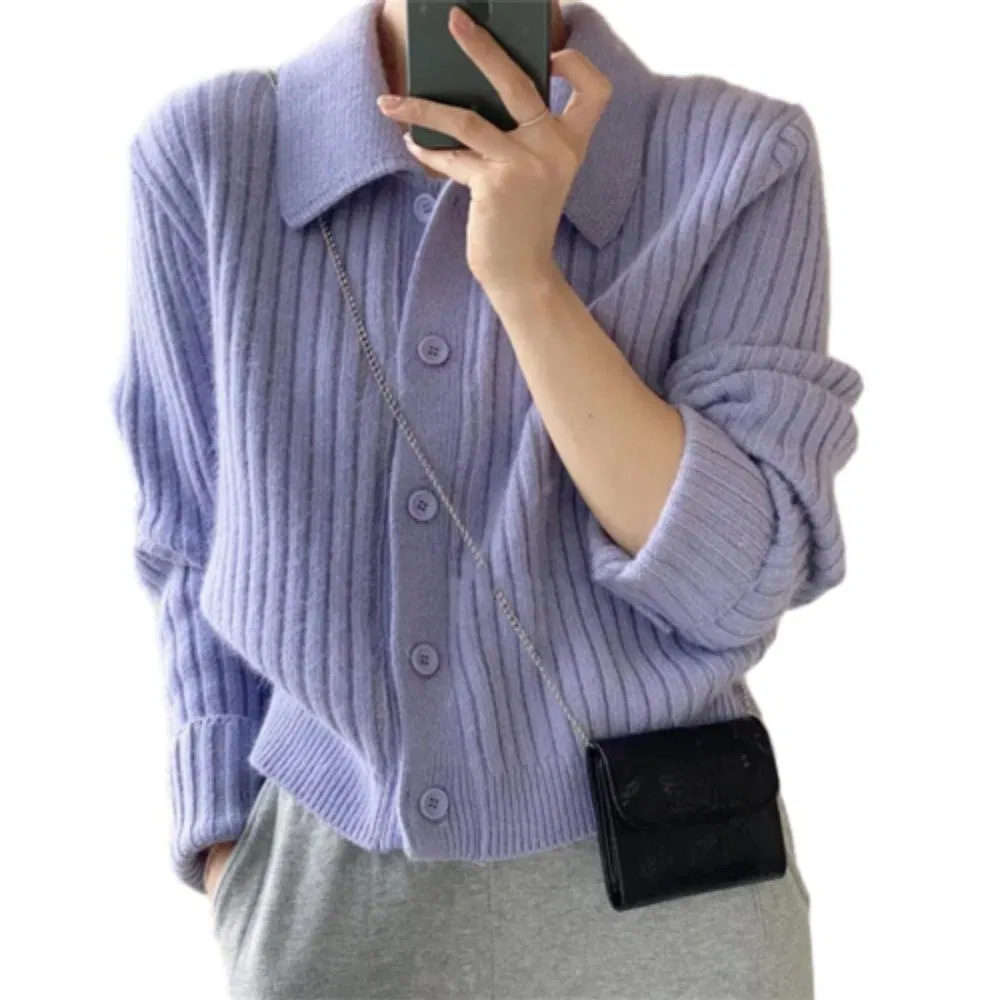 批发畅销经典百搭女装&prime;S极简修身针织开衫毛衣