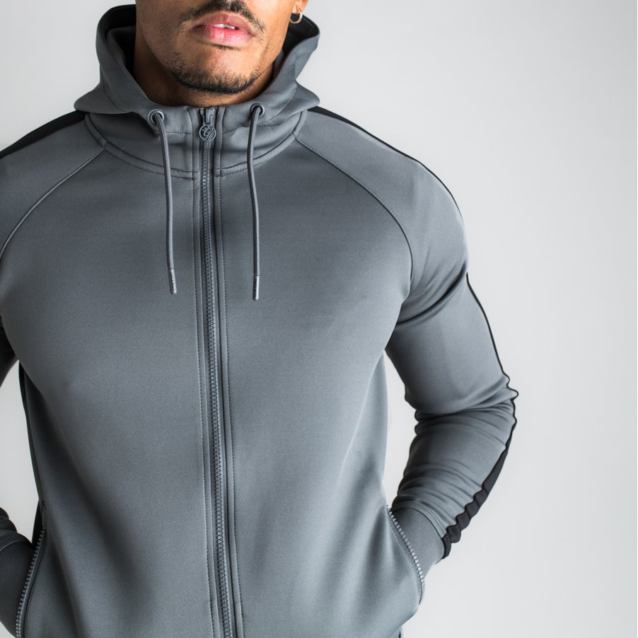 批发配衬套装，拉链运动汗衣，定制慢跑服，男士田径服