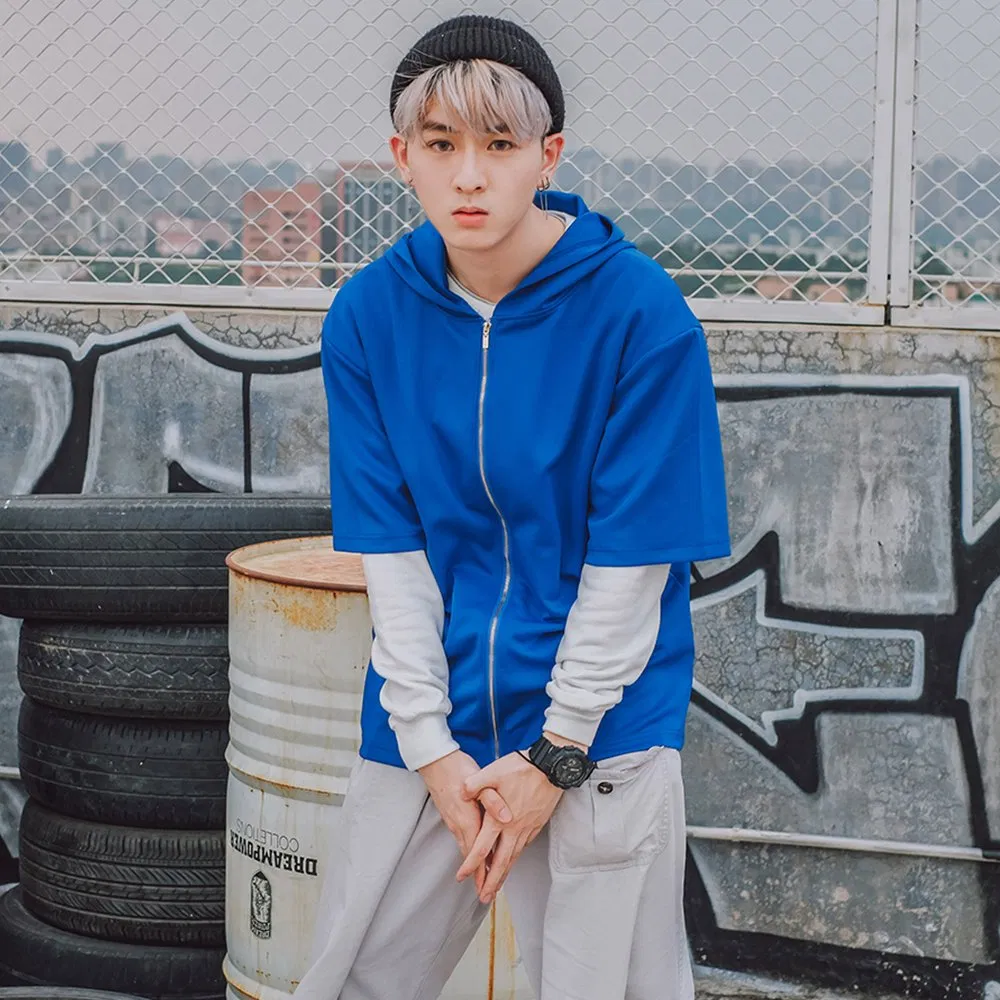 希龙时尚服装运动服装帽衫定制印花批发男装女装短袖帽衫