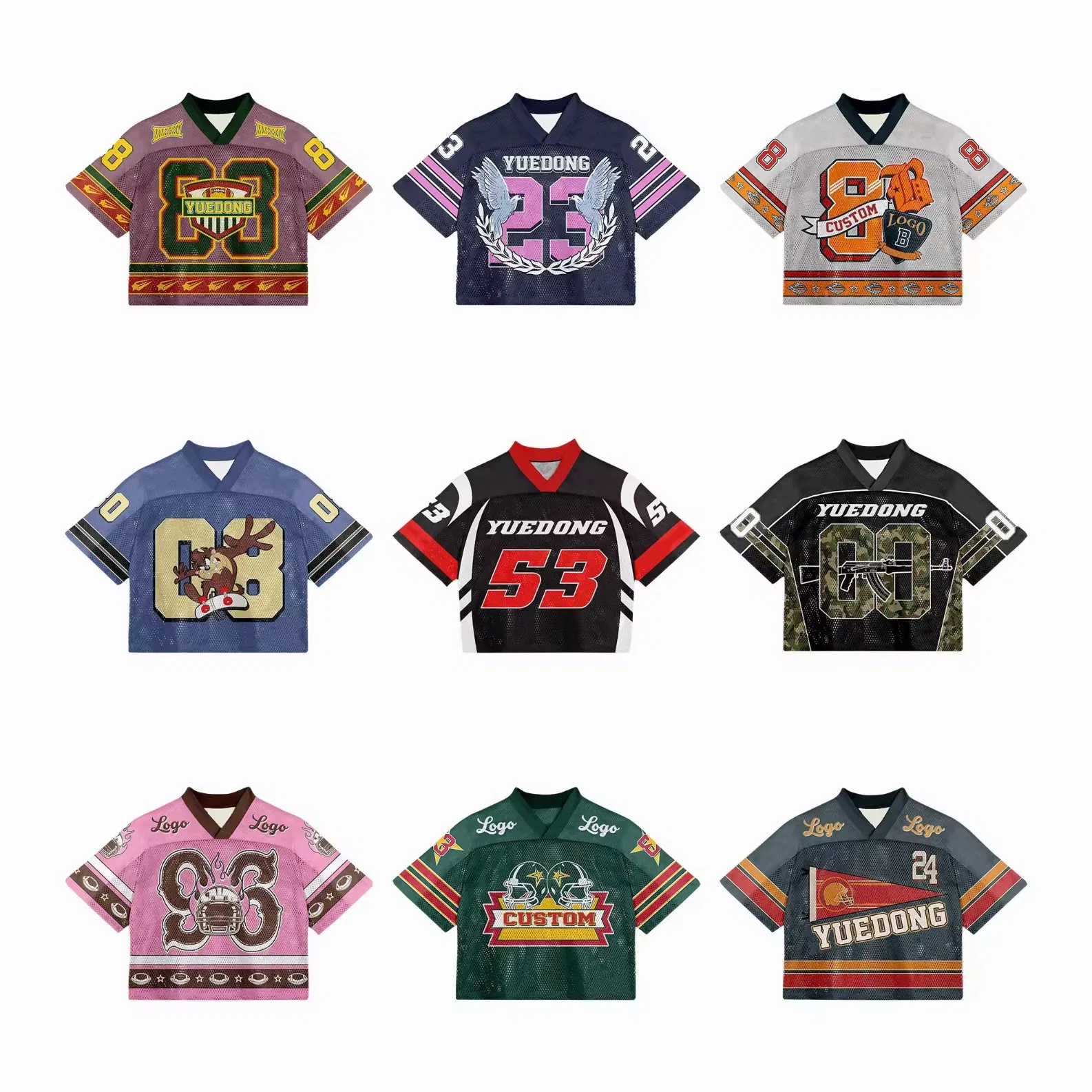 男士&prime;S Streetwear制造商四四方方标志网眼风格高品质定制批发运动T恤衫运动衫升华T恤衫衣服
