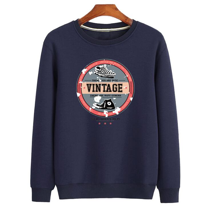 定制标志印花套头衫O圆领帽衫运动衫，男士定制标志标签