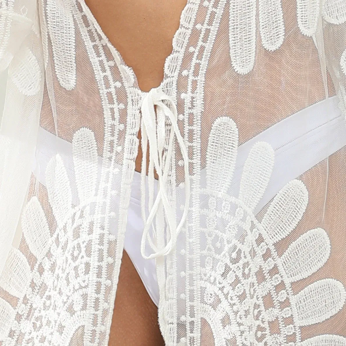 热销夏季女性刺绣蕾丝沙滩衬衫连衣裙女士
