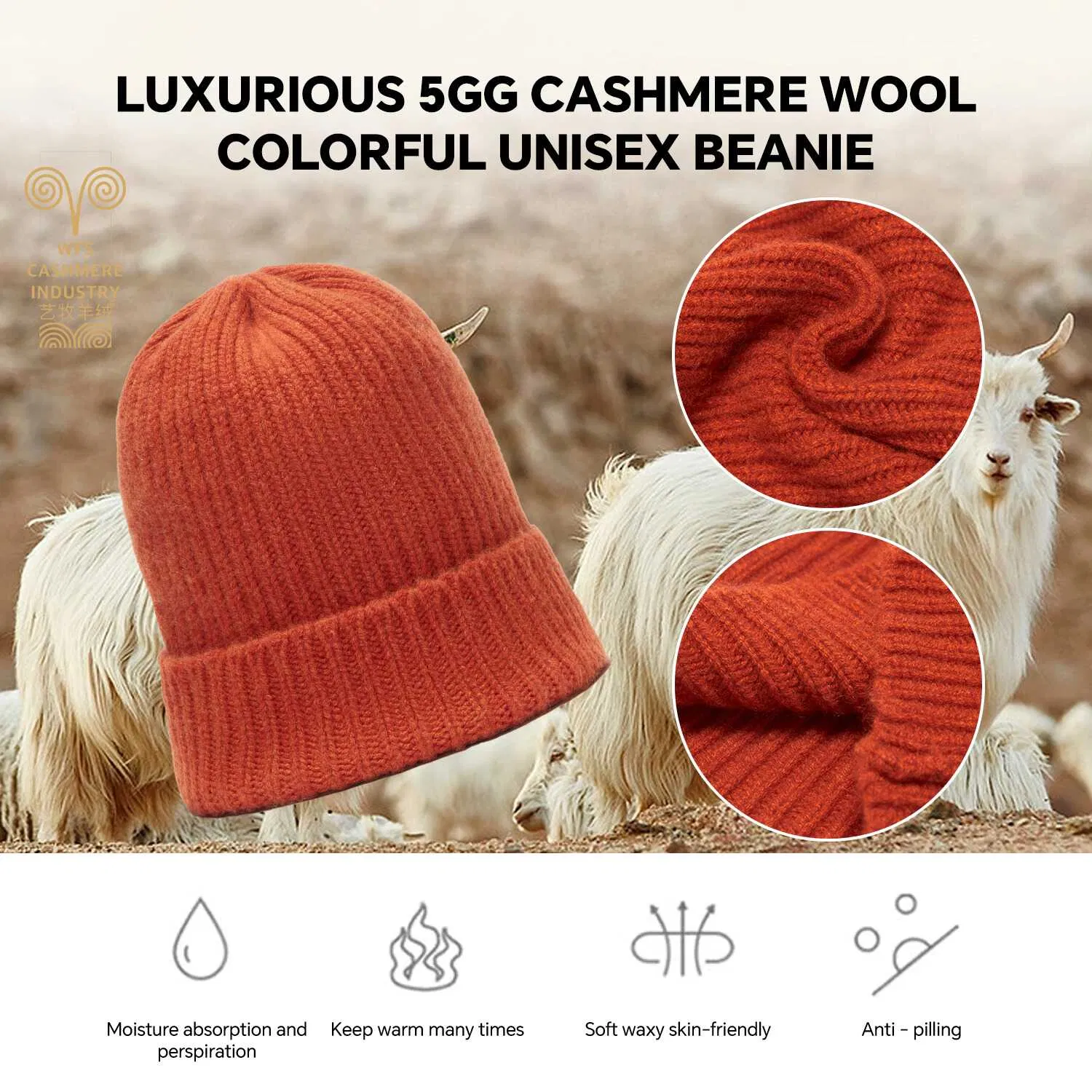 批发库存丙烯酸温暖平原冬帽定制男女通用豪华5gg羊绒羊毛多彩男女通用豆豆