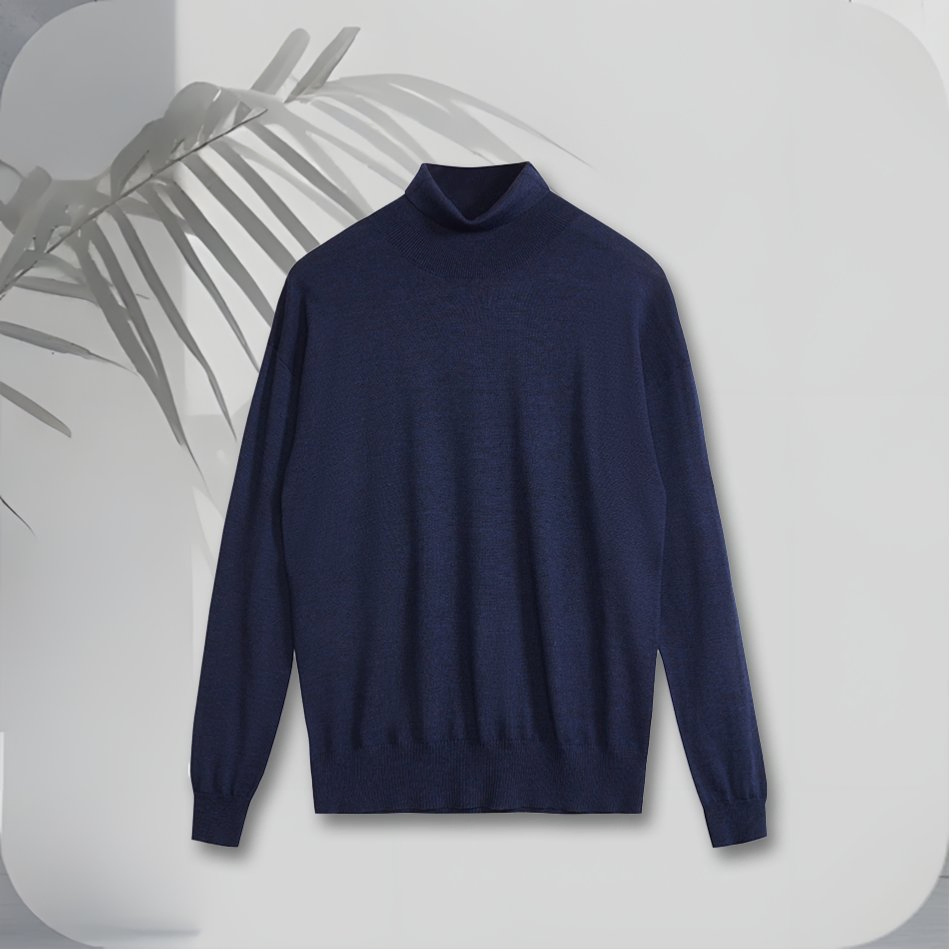 2025男士&功放;总理;s100%羊绒纯色高领针织衫定制标志针织高领商务保暖毛衣冬季