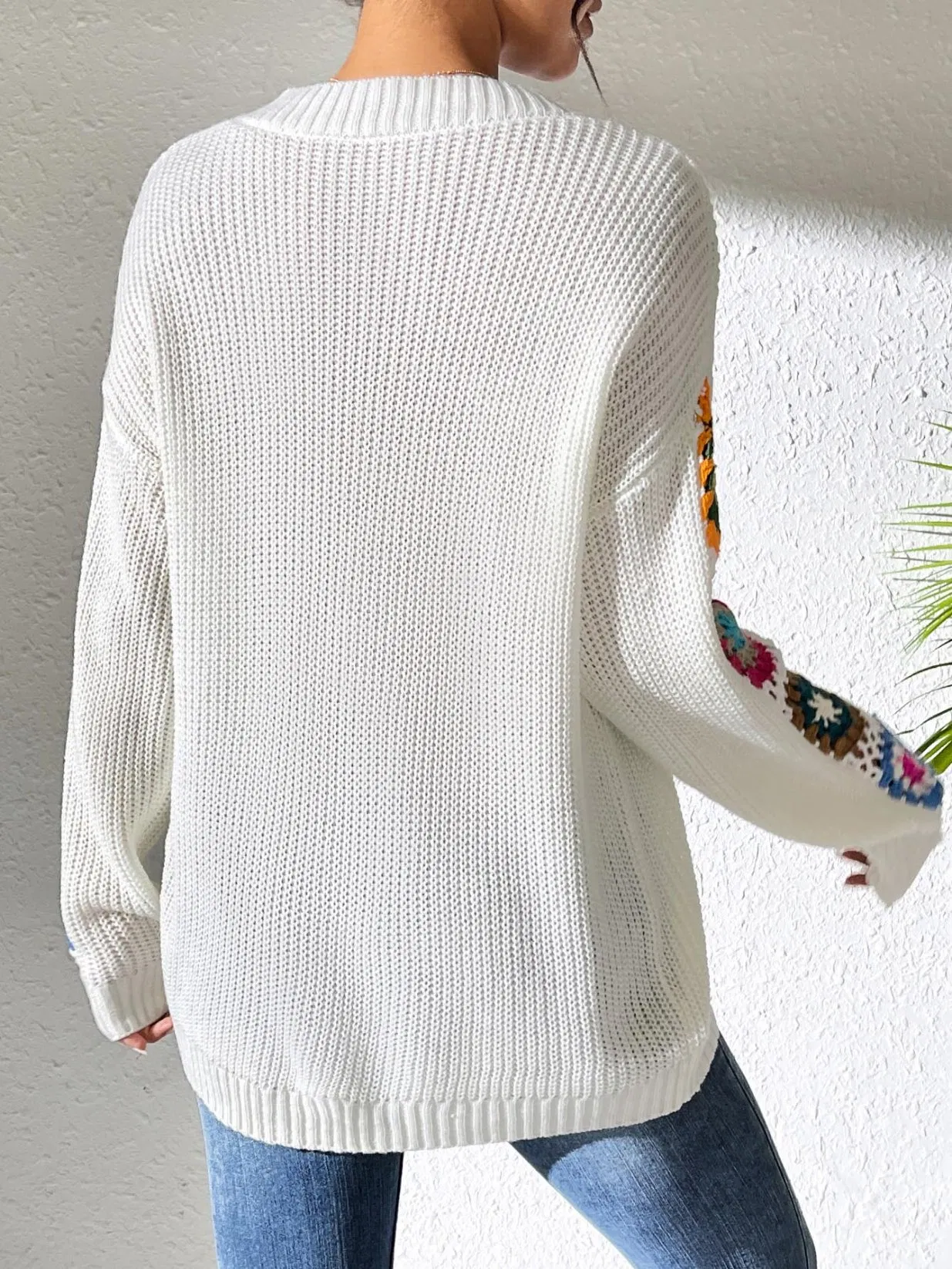冬季女性优雅纯色毛衣柔软舒适针织长休闲服装