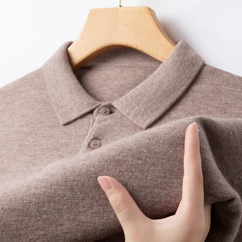 设计师服装定制针织品毛衣男士马球领服装平针织平纹针织衫套头衫男士毛衣