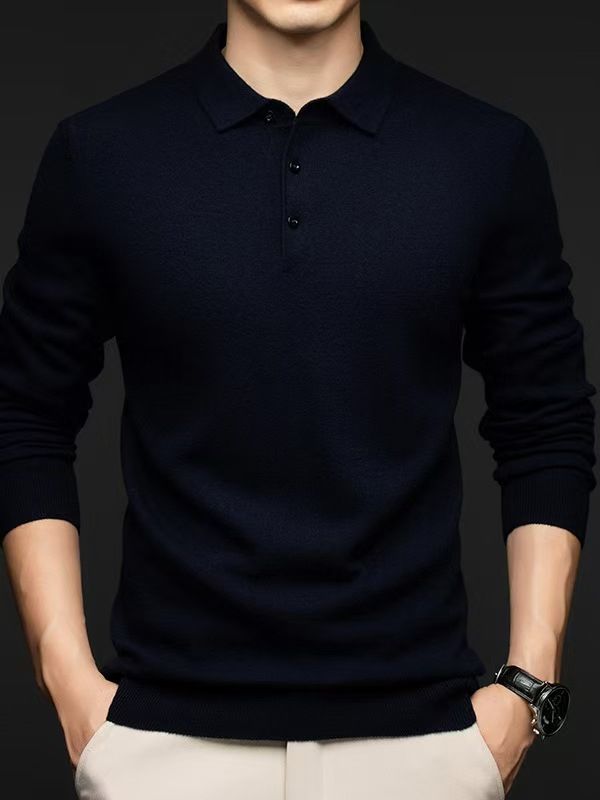 设计师服装定制针织品毛衣男士马球领服装平针织平纹针织衫套头衫男士毛衣