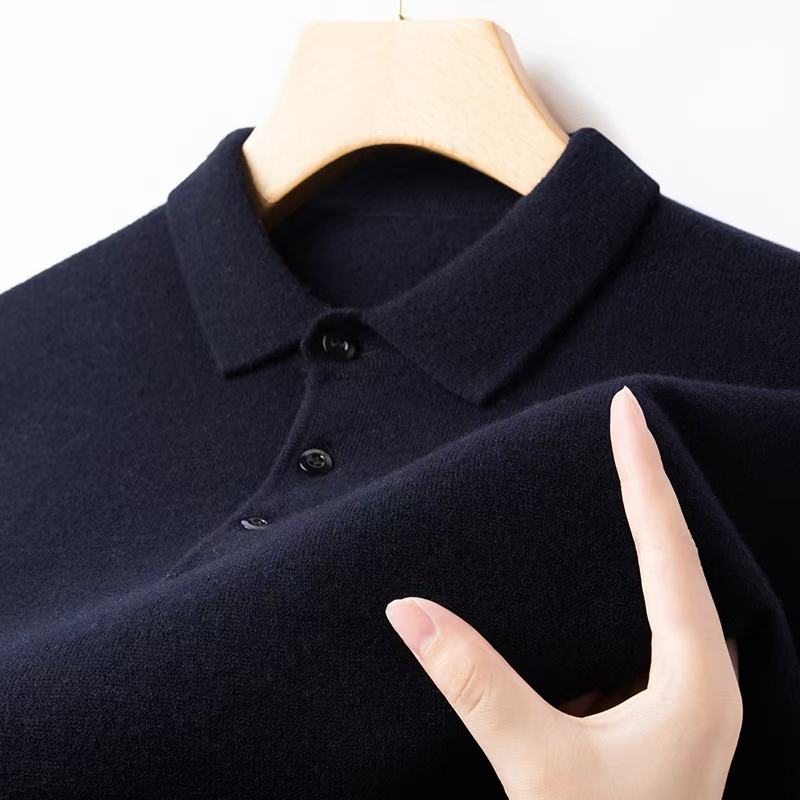 设计师服装定制针织品毛衣男士马球领服装平针织平纹针织衫套头衫男士毛衣