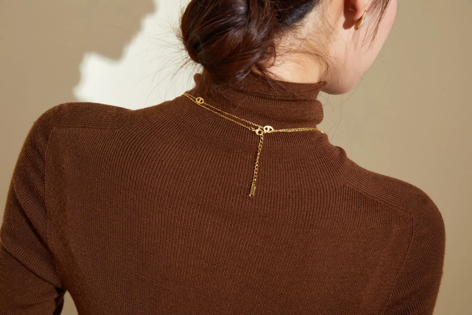 环保100%美利奴羊毛高领妇女&功放;总理;S修身毛衣