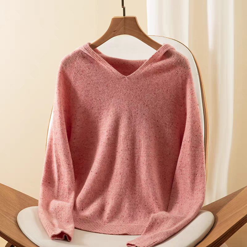 Women&amp;prime;S秋冬纯色100%羊毛连帽休闲套头毛衣