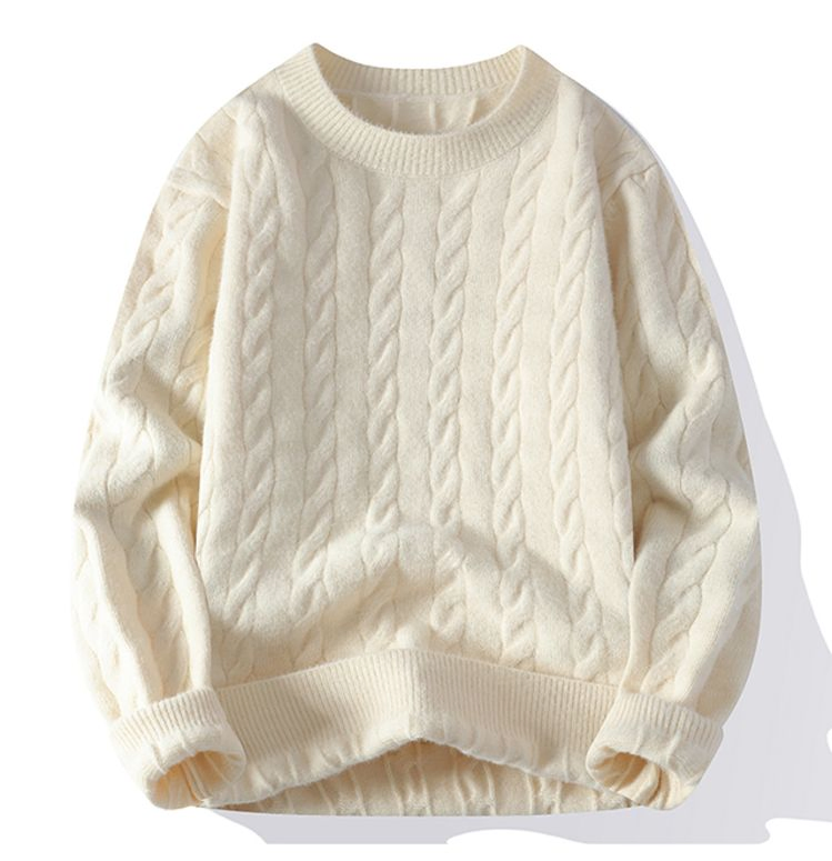 男士经典时尚针织美利奴羊毛混纺套头毛衣