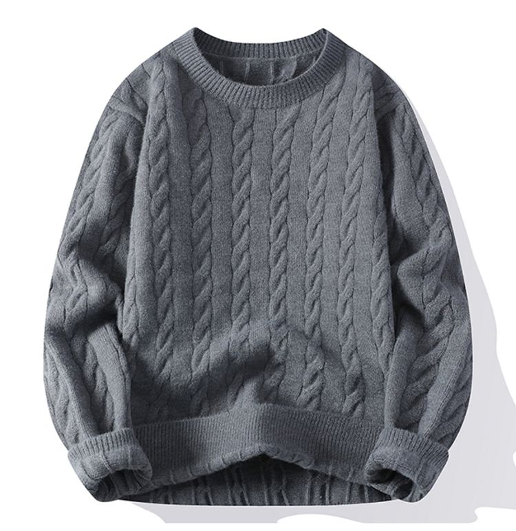 男士经典时尚针织美利奴羊毛混纺套头毛衣