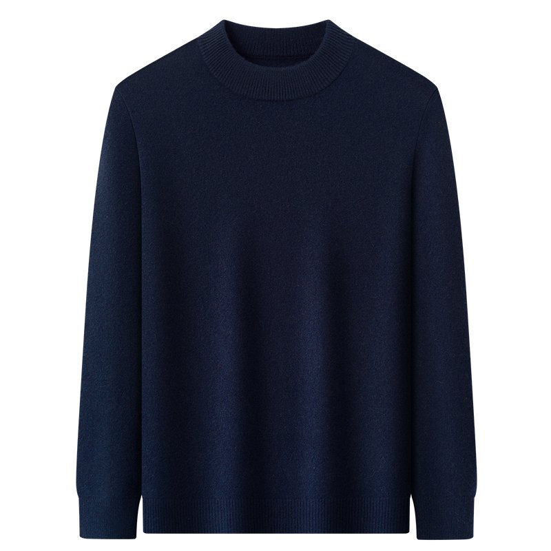2025Winter Men&amp;prime;s100%Pure Cashmere加厚毛衣圆领保暖针织套头衫适合商务休闲