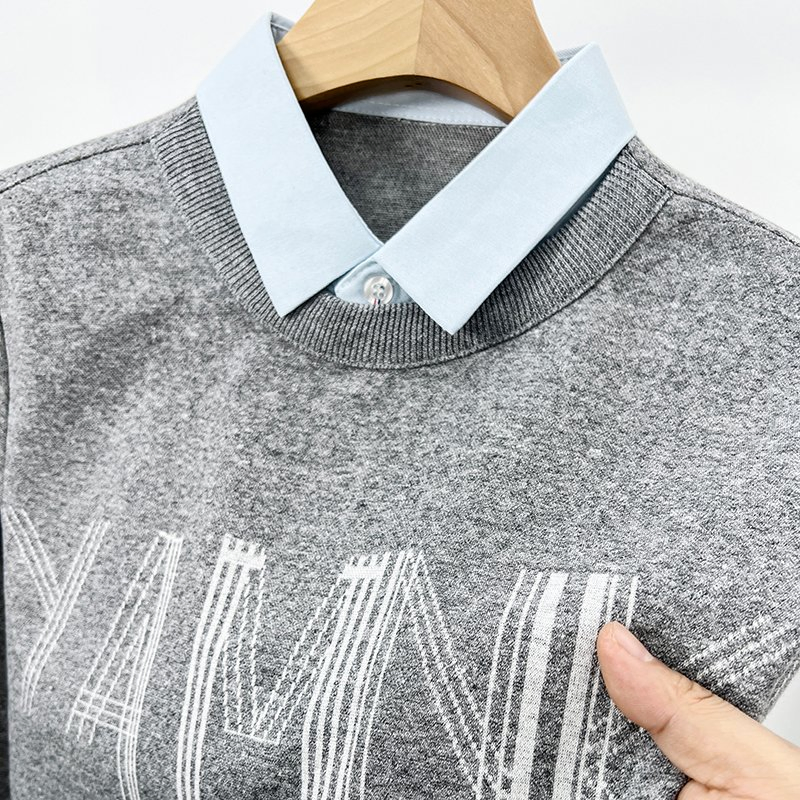 男士&amp;prime;S轻质棉质人造两件毛衣-春季/秋季休闲薄针织品，现代分层外观