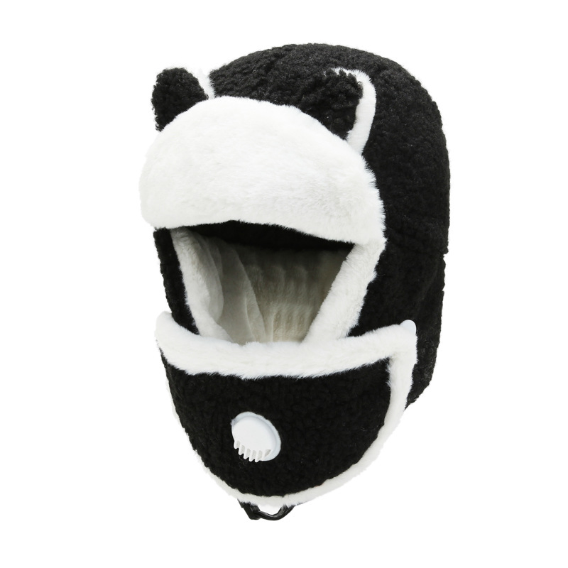 时尚冬季轰炸机帽子为妇女可爱的猫耳骑兵飞行员耳罩帽户外Ushanka俄罗斯滑雪帽