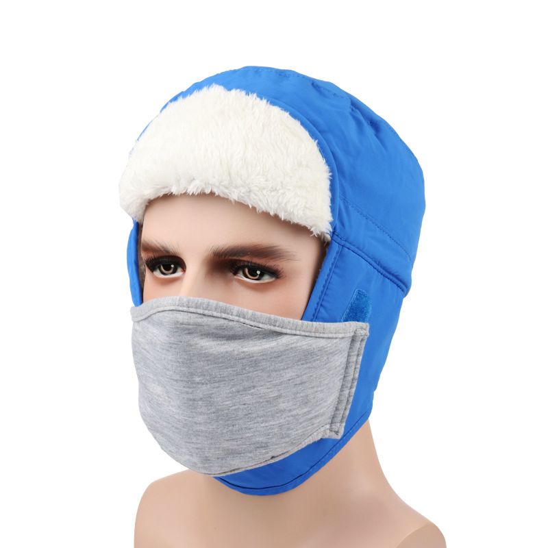 冬季捕猎者骑兵飞行员爱斯基摩人帽子与耳瓣寒冷的天气