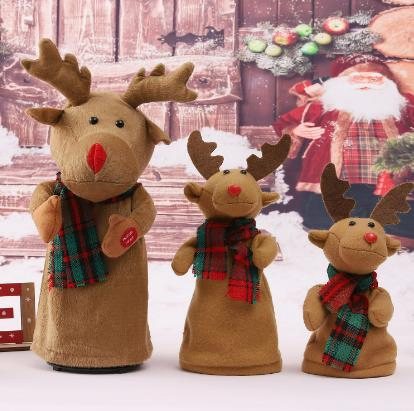 电动圣诞玩具圣诞树摇摆圣诞老人帽子电动攀爬圣诞老人玩具装饰品