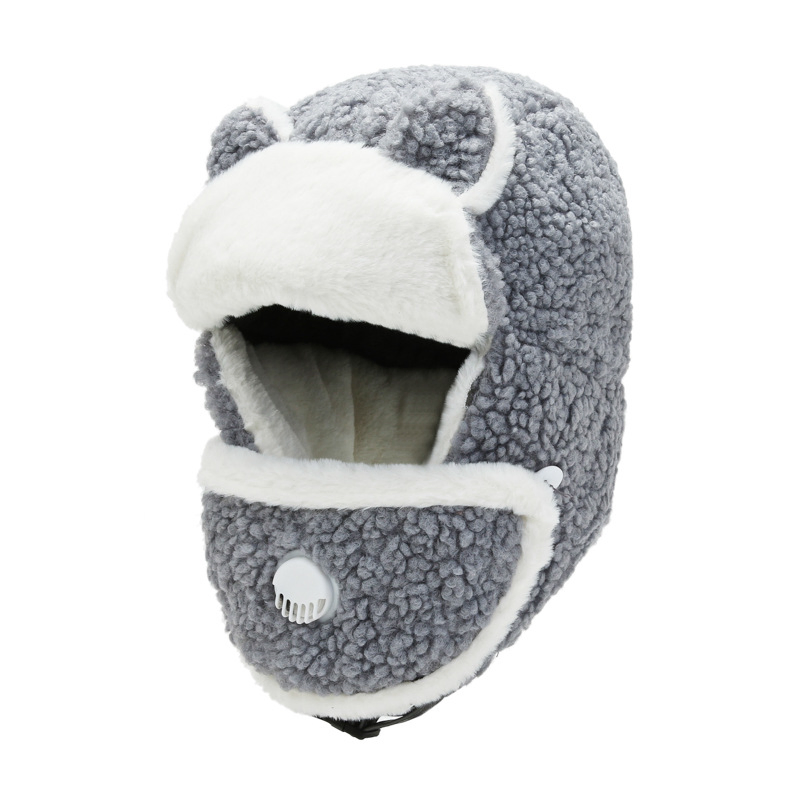 时尚冬季轰炸机帽子为妇女可爱的猫耳骑兵飞行员耳罩帽户外Ushanka俄罗斯滑雪帽