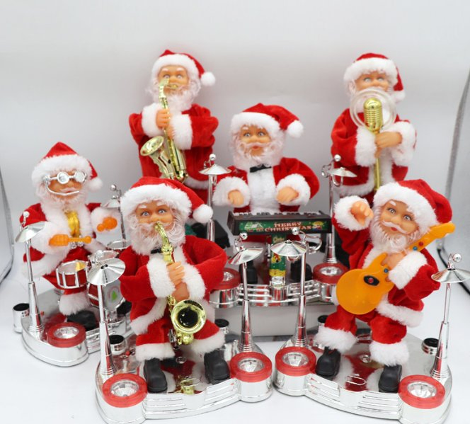 电动圣诞玩具圣诞树摇摆圣诞老人帽子电动攀爬圣诞老人玩具装饰品