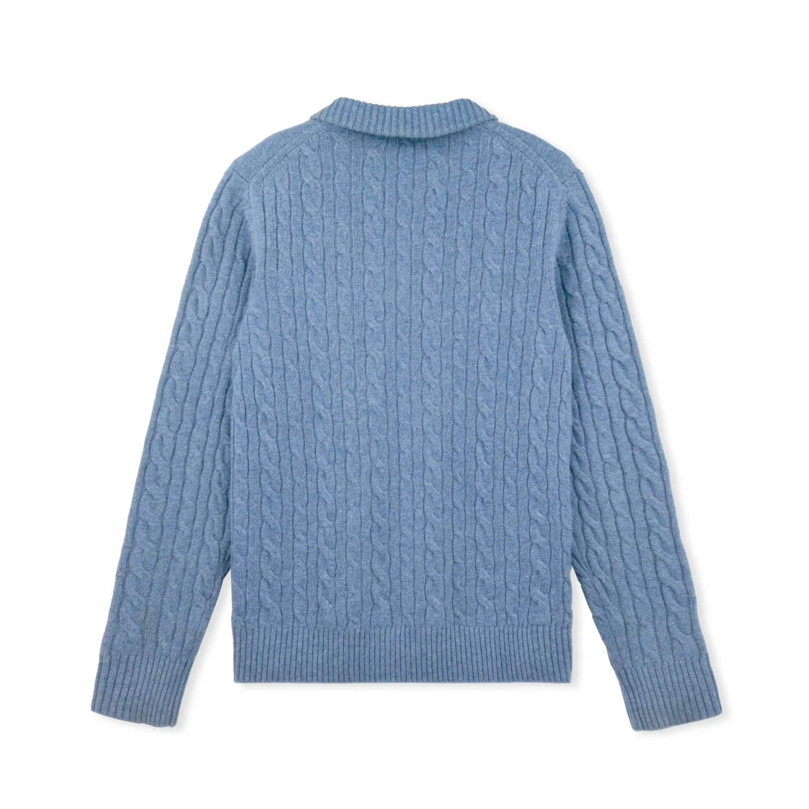 冬季定制女士针织毛衣蓝色长袖拉链开衫针织衫