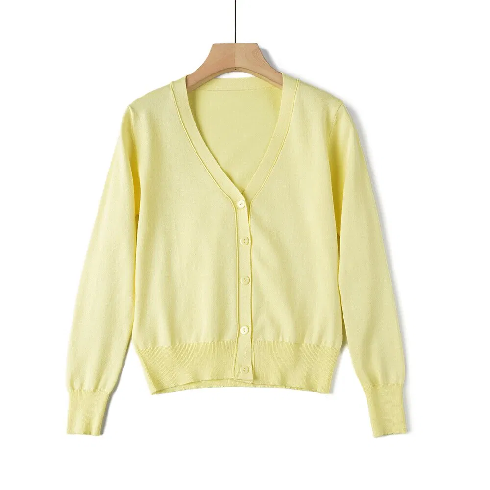 定制针织按钮多色工厂羊毛衫妇女毛衣