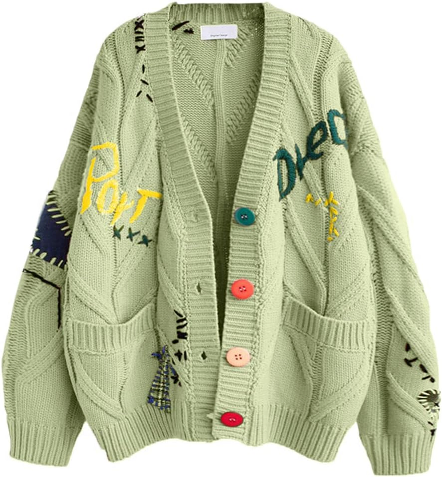 Women&amp;prime;S Cable Knit Cardigan羊毛混纺开放式正面