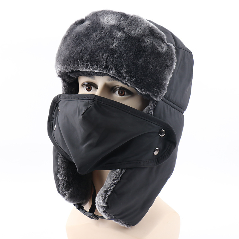 毛绒定制冬季印花耳罩女孩男孩保暖帽雪帽
