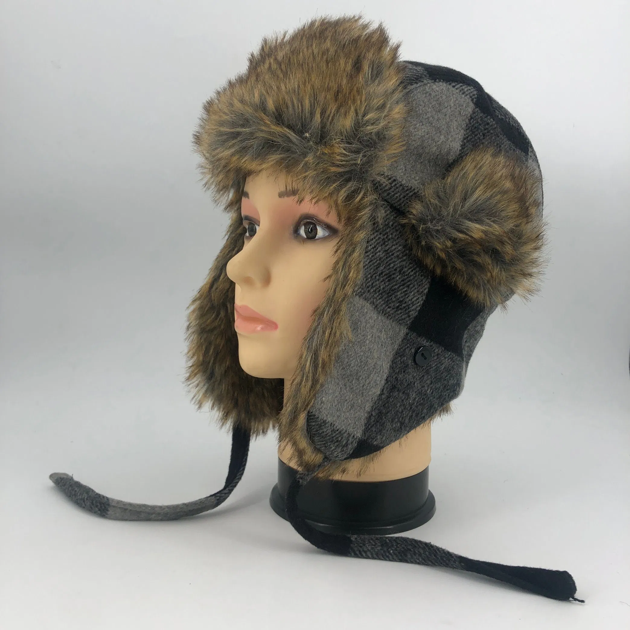 2022Earflap Bomber帽帽Trapper帽Trooper人造毛皮Earflap雪滑雪帽帽