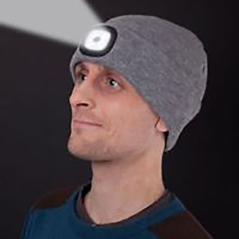 促销定制礼品LED暖光帽多功能成人针织豆豆帽